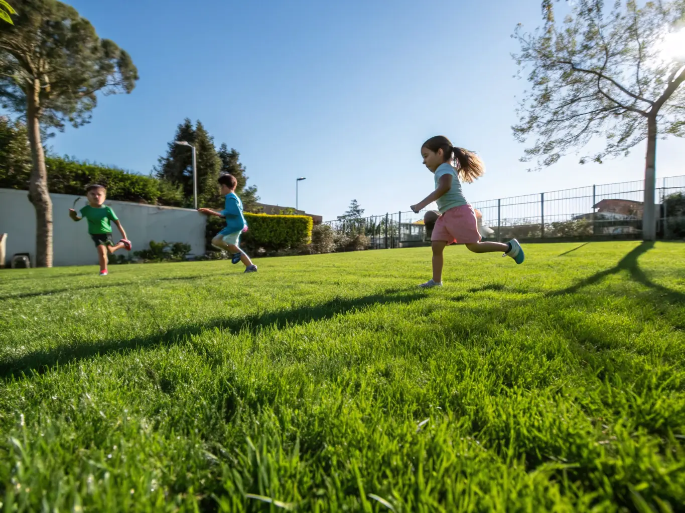 A well-maintained yard with freshly cut grass and trimmed bushes, showcasing Todo Haul & Clean's yard cleanup service.