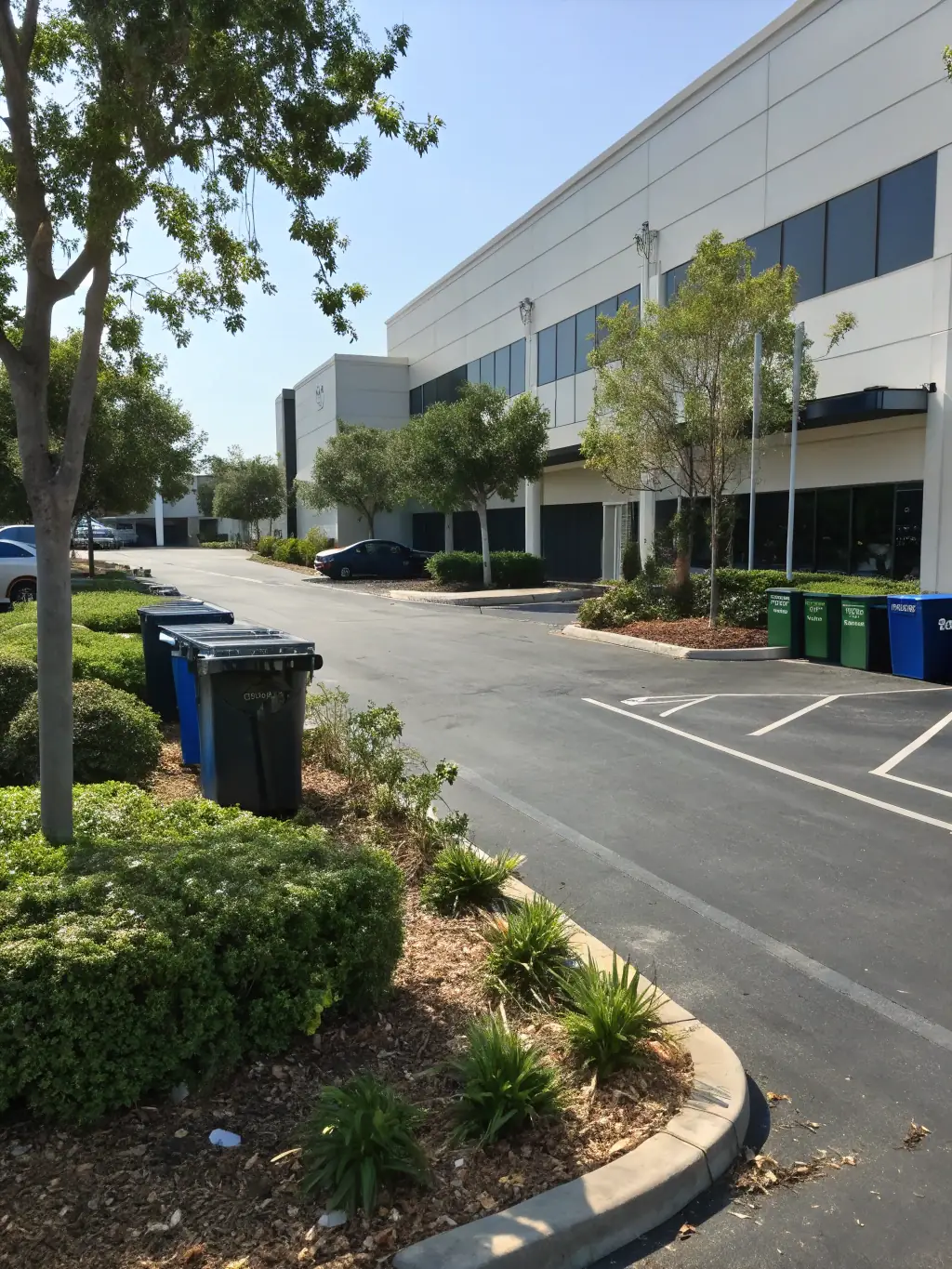 An image showing a well-maintained commercial property with clean windows, tidy landscaping, and an overall professional appearance, representing Todo Haul & Clean's commercial cleaning services.